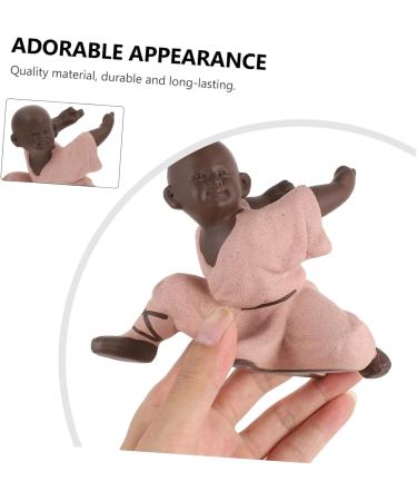 Zerodeko Home Decor 1pc Accessory for Adornment Desktop Office Creative Monk-Shaped Clay Ornament Decorative Decoration Pink 13X6.5CM - Buy Online on GoSupps.com