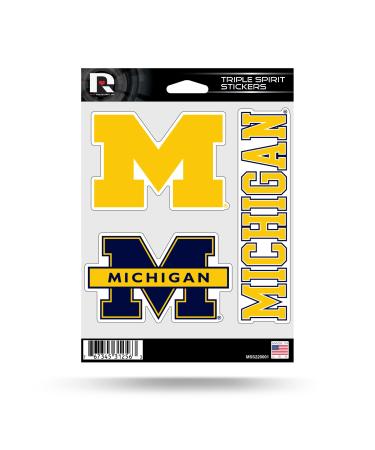 NCAA Alabama Design Triple Sticker Sheet Michigan Wolverines Alternate