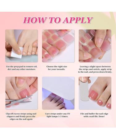 Buy Ceboic Half-Hardened Gel Nail Foils - 26 Self-Adhesive Orange Pedicure Wraps | UV/LED Nail Polish Stripes for Perfect Toes - Buy Online on GoSupps.com