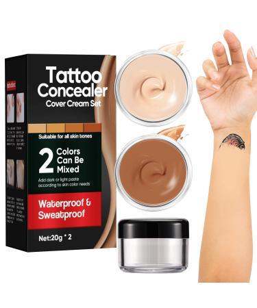 Tattoo Cover Up  Tattoo Concealer for Dark Spots  Scars  Vitiligo  and More  a Set of 2 Colors  Long Lasting & Waterproof