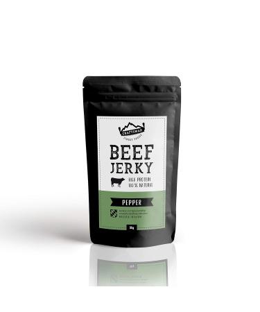 Craftsman Beef Jerky Pepper 500g | Authentic Bavarian 100% Beef | High Protein 68% | Sugar-Free Biltong Set (10x50g) | Natural Dry Meat Snack - Buy Online on GoSupps.com