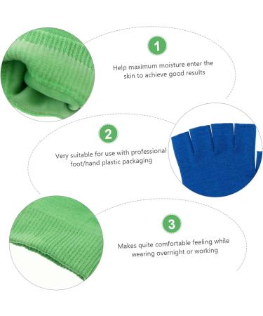 minkissy 2 Pairs Gel Gloves Half Finger Glove Overnight Gloves for Dry Moisturizing Sleeping Gloves Grooming Glove Spa Gloves Moisturizing Gloves Leather Gloves Miss Hand Knitting 16X13X1CM - Buy Online on GoSupps.com