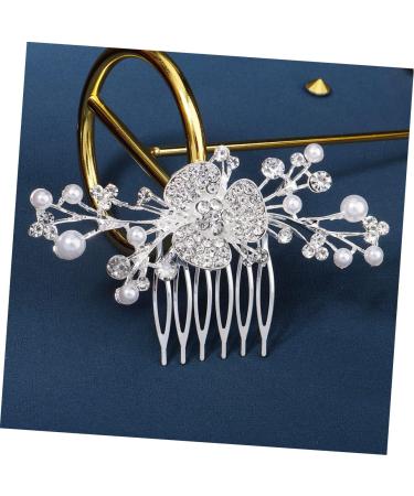 Ipetboom Wedding Hair Comb hair combs for women accessories hair accessories headgear wedding bride pearl hair alloy rhinestone hair comb rhinestones womens hair accessories - Buy Online on GoSupps.com