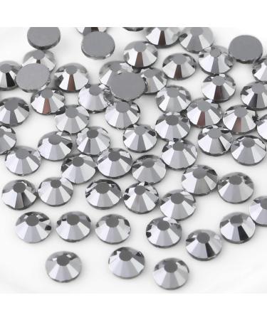 Beadsland 288 pieces flat back rhinestones nail crystals rhinestones for nails syllable hematite ss30 (6.4-6.6mm) syllable hematite ss30/288pcs