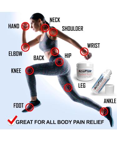 AcuPlus Anti-Inflammatory Cream & Pain Relief Roll-On Combo - Soothes Muscle & Joint Pain for Arthritis Bursitis Tendonitis - 4 oz. Jar & 3 fl. oz. Roll-On (3 Pack - Buy Online on GoSupps.com