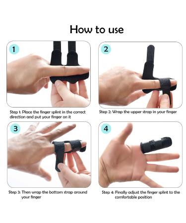 Trigger Finger & Mallet Finger Splints Set | Index & Ring Finger Straightener | 2pc Black Splint Kit - Buy Online on GoSupps.com