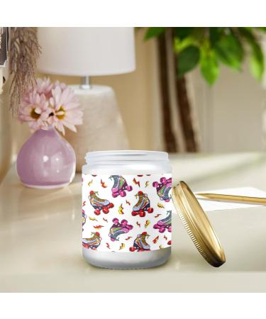 Lavender Candles - Scented Aromatherapy Jar Candles | 7 oz Long Lasting Gifts for Women | Perfect Birthday Candle Gift Set - Retro Roller Derby Skates Pattern - Buy Online on GoSupps.com