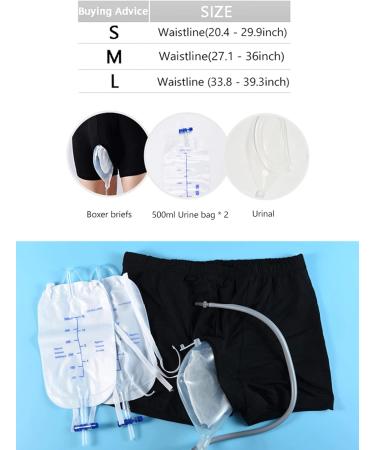 Male Urinary Incontinence Complete Kit with 2 pcs 500ml Pee Holder Collector Bags Wearable Soft Comfort Urine Drainage Pants for Men Elderly L - Buy Online on GoSupps.com