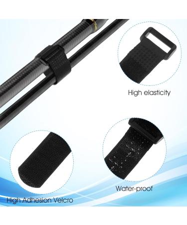 Molain Adjustable Fishing Rod Straps - 20 Pack Velcro with Buckle for Fishing Rods Badminton Rackets Golf Clubs - Durable Black 20x2.5cm - Buy Online on GoSupps.com