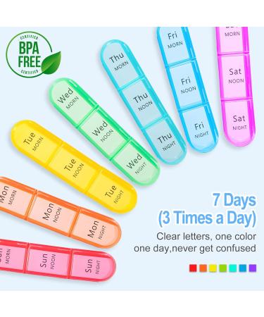 Zoksi 7-Day Pill Organizer | Moisture Proof Weekly Pill Box for Morning Noon & Evening | 21 Compartments Medication Case - Blue - Buy Online on GoSupps.com