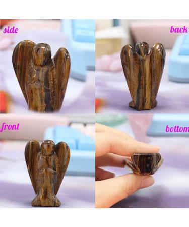 Enixwh 1.5in Tiger Eye Guardian Angel Figure | Healing Crystals & Gemstones | Polished Statue Lucky Charm for Decoration & Reiki Gifts - Buy Online on GoSupps.com