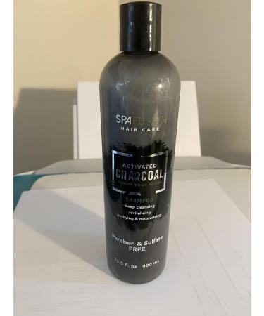 SPAFUSION SKIN CARE ACTIVATED CHARCOAL SHAMPOO DEEP CLEANING PARABEN & SULFATE FREE 13.5 FL OZ
