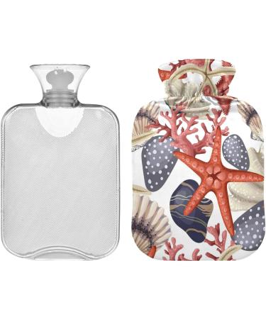 Naanle Korallen-Seestern-Mussel Hot Water Bottle - 1L Transparent Heat Bottle for Bed Hand & Foot Pain Relief | Heat & Cold Therapy - Buy Online on GoSupps.com