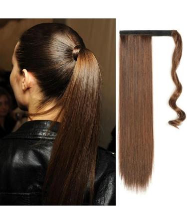 Ponytail Extension 22inch Long Straight Ponytail Extension Wrap Around Clip On Ponytail Hair Extension Heat Resistant Synthetic Straight Hair Pony Tail Hairpieces Ponytail Hairpiece for Women (Color 60 cm MSTMW-613H16 - Buy Online on GoSupps.com