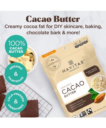Buy Navitas Organics Organic Cacao Butter 8 oz - Pure, Raw Superfood - Buy Online on GoSupps.com