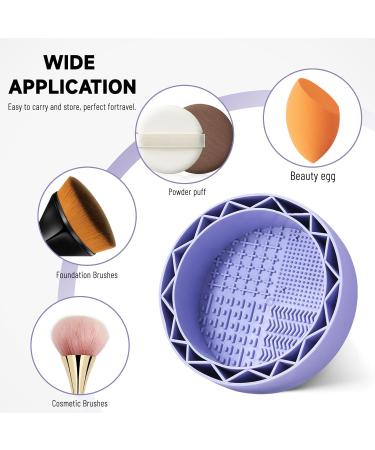 LELE LIFE Makeup Brush Cleaner Mat with Drying Rack Silicone Makeup Brush Cleaning Mat Scrubber Bowl Make Up Brush Cleaner Pad for Cosmetic Brushes Purple - Buy Online on GoSupps.com
