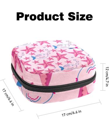 Sanitary Napkin Storage Bag | Portable Period Pouch for Women & Teens | Menstrual Cup & Nursing Pad Holder | Starfish Fish Pattern | Multicolor - Buy Online on GoSupps.com
