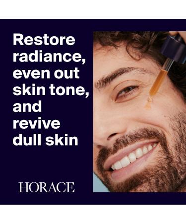HORACE Vitamin C + Glycolic Acid Face Serum for Men Brightening Facial Treatment for Dull Skin Radiance Boost and Even Complexion Vegan Skincare for All Skin Types Unscented 30ml - Buy Online on GoSupps.com