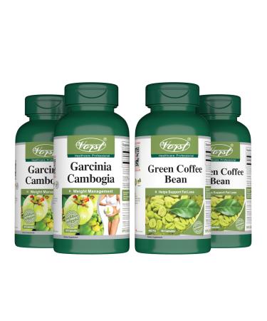 VORST Garcinia Cambogia 60 Capsules and Green Coffee Bean 90 Capsules | Combo Bundle 2 x 2 Bottles