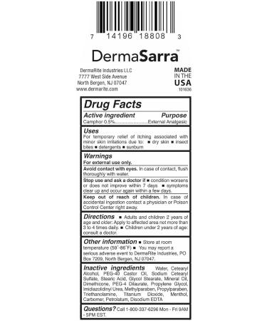 DermaSarra Anti-Itch Steroid-Free Lotion 7.5 oz - Buy Online on GoSupps.com