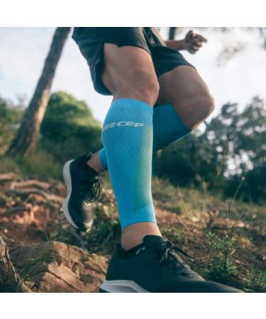 CEP Ultralight Compression Calf Sleeves for Men | V PRO Compression | Electric Blue/Light Grey - Buy Online on GoSupps.com