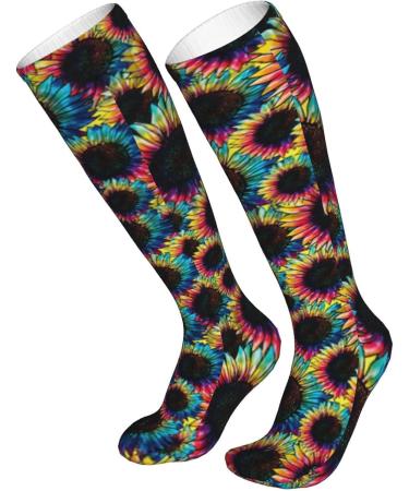 Batik Sunflower Compression Socks for Men & Women - 15-20 mmHg Circulation Boost for Running & Cycling - Buy Online on GoSupps.com