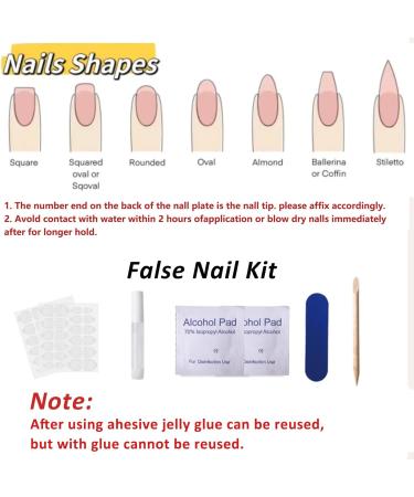24Pcs Square Press On Nails Kit with Glue & DIY Tools - Short French False Nails with Star Design - For Women Girls - Removable and Full Cover - Buy Online on GoSupps.com