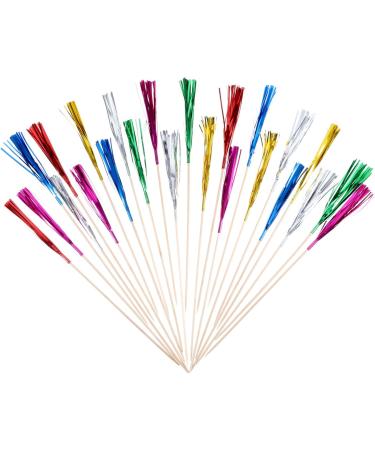TecUnite 100 Pieces Foil Frill Firework Cupcake Picks Christmas Cupcake Topper 9 Inch Coconut Tree Shape Food Picks Supplies Party Decoration (Multicolored) - Buy Online on GoSupps.com