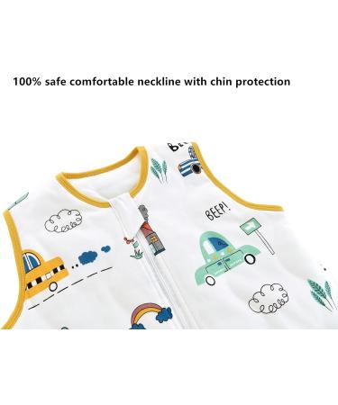 Chilsuessy Toddler Sleeping Bag with Feet | CPC Certified 2.5 Tog Baby Sleep Sack | Cotton Wearable Blanket City Traffic Print - 70cm/6-18 Months - Buy Online on GoSupps.com
