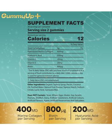 Hydrolysed Collagen Gummies with Biotin - 60 Sugar Free Pineapple Flavored Gummies - Buy Online on GoSupps.com