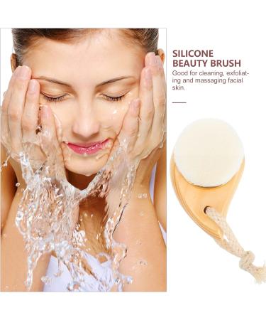 Lurrose face brush cleansing facial brush silcone body scrubbers pore scrubber makeup removal brush nose scrubber tool blackhead removing brush skin care brush pores wooden Cleansing brush - Buy Online on GoSupps.com
