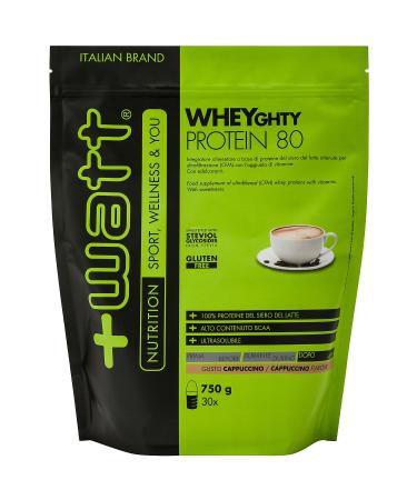 Watt Wheyghty Protein 80 Milk protein supplement 80 Format 750 g Doypack Flavor Cappuccino Cappuccino 750 g