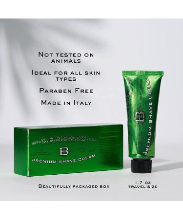 C.O. Bigelow Travel Shaving Cream for Men - 1.7 oz - Eucalyptus & Coconut Oil Formula - Razor Burn Protection - All Skin Types - Pack of 1 - Buy Online on GoSupps.com