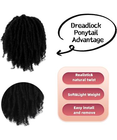 8 inch DreadLos Ponytail Drawstring Ponytail Extension Hairpieces Clip in Braided Loc Ponytail faux locs Clip in Braided Pony Tail Hair Extensions for Black Women 1BTPurple - Buy Online on GoSupps.com