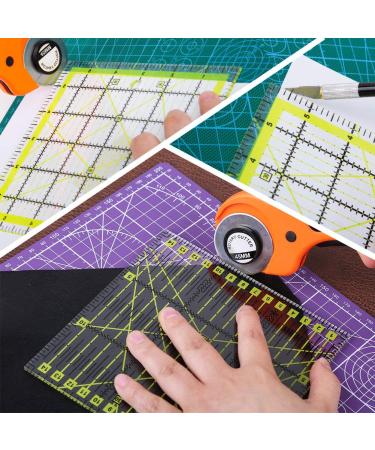 UOOU 4 Pack Quilting Ruler Set - Acrylic Fabric Cutting Rulers for Quilting and Sewing - Non Slip Rings - 4.5x4.5, 6x6, 9.5x9.5, 12.5x12.5 - Green - Buy Online on GoSupps.com