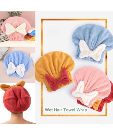 Super Absorbent Microfiber Hair Towel Wrap - 2Pcs Wet Hair Turban for Women - Bow Knot Design - Fast International Shipping - Buy Online on GoSupps.com