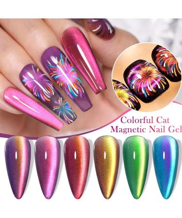 SONGQEE Cat Eye UV Gel Nail Polish - 10 ml Gel Nail Polish for Women Home DIY Nail Art Manicure Durable (005 Green Style) - Buy Online on GoSupps.com