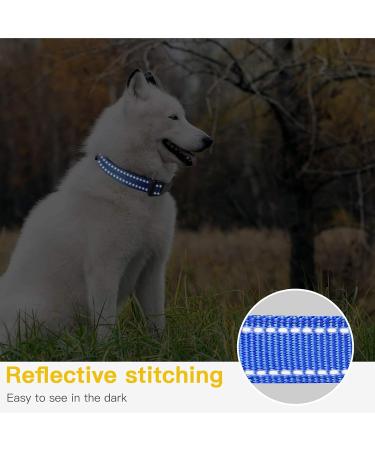 Heele Reflective Dog Collar for Small Dogs - Soft Neoprene Padded Nylon XS 20-30cm Royal Blue - Perfect for Puppies - 1-Pack - Buy Online on GoSupps.com