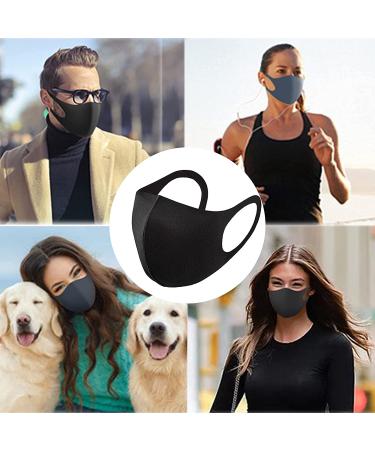 10pcs Washable Reusable Breathable Black Cloth Face Masks | Adult Size | Soft Elastic | Windproof | 3D Design - Buy Online on GoSupps.com