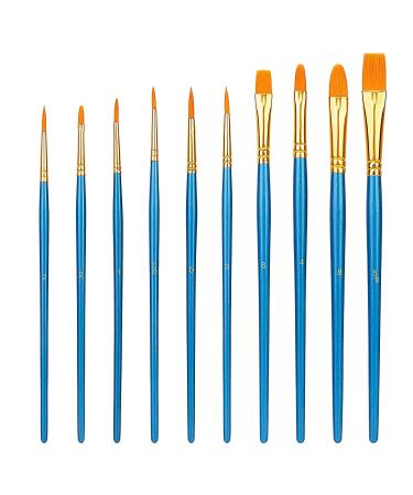 Amazon Basics Nylon Paint Brush Set - 10 Sizes for Acrylic, Oil, Watercolor - Buy Online on GoSupps.com