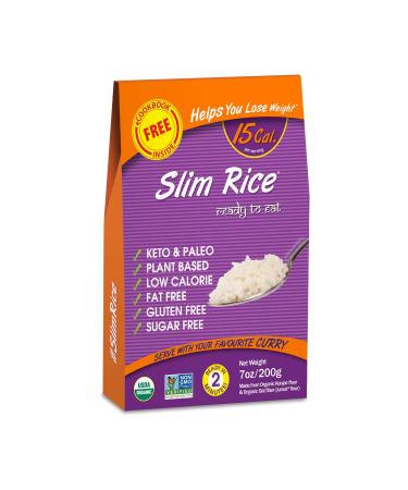 Keto Organic Slim Konjac Rice - Sugar & Gluten Free Eat Water Shirataki Rice, Low Carb, Vegan Diet, Made from Konjac Flour & Oat Fiber, Healthy Instant Meal | Ready to Eat (200g) Pack of 6 7 Ounce (Pack of 6)