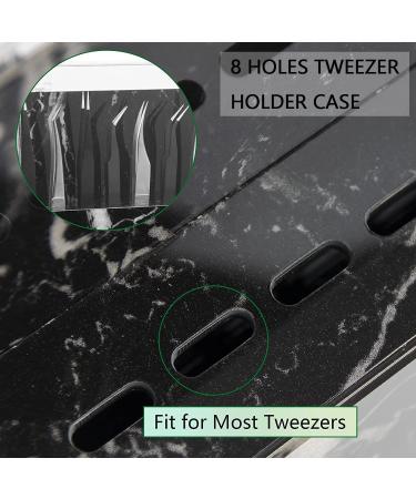 Dfsuiwk 8-Hole Acrylic Eyelash Tweezers Holder Stand with Dust Cover - Black | Organizer Storage Display Box for Beauty Salons - Buy Online on GoSupps.com