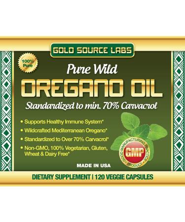 Wild Oregano Oil Capsules - 120 Liquid Veggie Softgels | 70% Carvacrol | Immune System Health Support | Non GMO, Vegan, Gluten Free - Buy Online on GoSupps.com