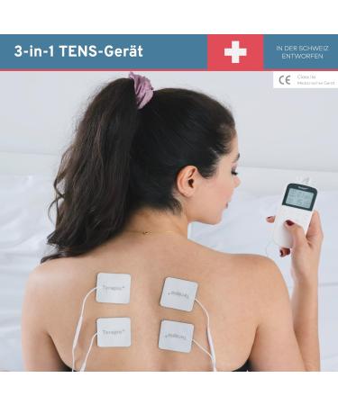 Buy Terapio Professional TENS Device for Pain Relief | 3-in-1 TENS EMS Muscle Stimulator & Massage | 50 Modes 2 Channels - International Shipping Available - Buy Online on GoSupps.com