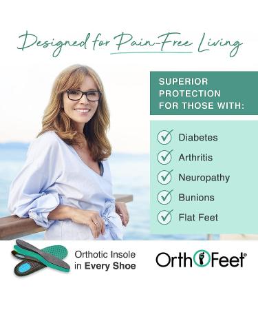 Orthofeet Quincy 8 Blue Plantar Fasciitis Women's Shoes - Heel Pain Relief, Arch Support, Ergonomic Sole, Wide Widths - Buy Online on GoSupps.com