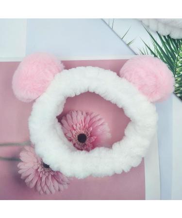 Buy 2-Piece Panda Makeup Headband Set | Plush Spa and Yoga Hairbands for Women | Perfect for Facial Cleaning & Care (Pink + Black) - Buy Online on GoSupps.com