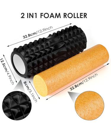 Standard Fascia Roll & 2-in-1 Foam Roller Set for Effective Trigger Point Massage - Perfect for Back Neck and Leg Relief Indoors & Outdoors - Buy Online on GoSupps.com