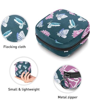 Women's Portable Period Kit - Pink Flower Butterfly Storage Pockets | Bonds Stillpad Holder | Ideal Feminine Product Bag - Buy Online on GoSupps.com