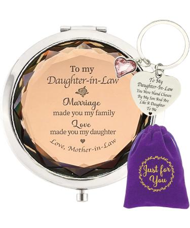 Daughter in Law Mirror Compact  Daughter In Law Keychain  Daughter In Law Gifts from Mother In Law  To My Daughter-in-Law  Sentimental Gift for Daughter In Law Birthday Mother s Day