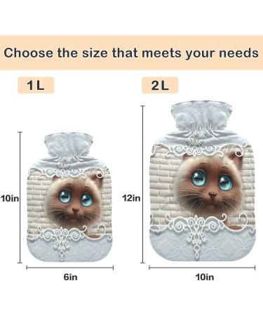 Naanle Cute 3D Cat Hot Water Bottle - 1L Transparent Heat Bottle for Back Pain Relief & Neck Therapy | Hand & Foot Warmer - Buy Online on GoSupps.com